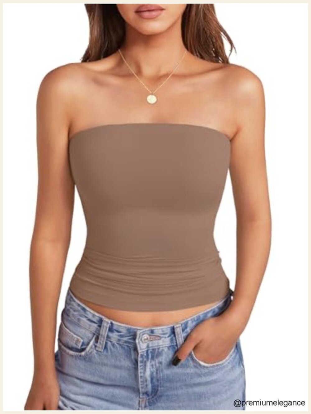 Strapless Crop Top with Built-in Bra Y2K Summer Tank Nylon Spandex